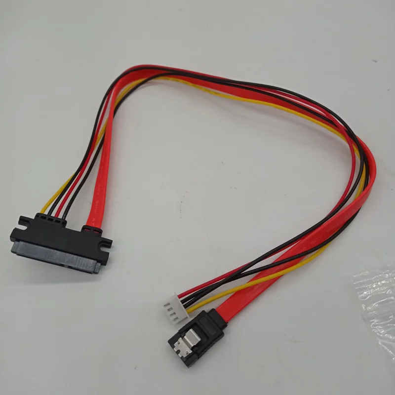 Câble d'alimentation de données SATA 7 + 15 vers SATA 7 broches, ligne intégrée, petit câble SATA à courbure inverse à 4 broches XH2.54