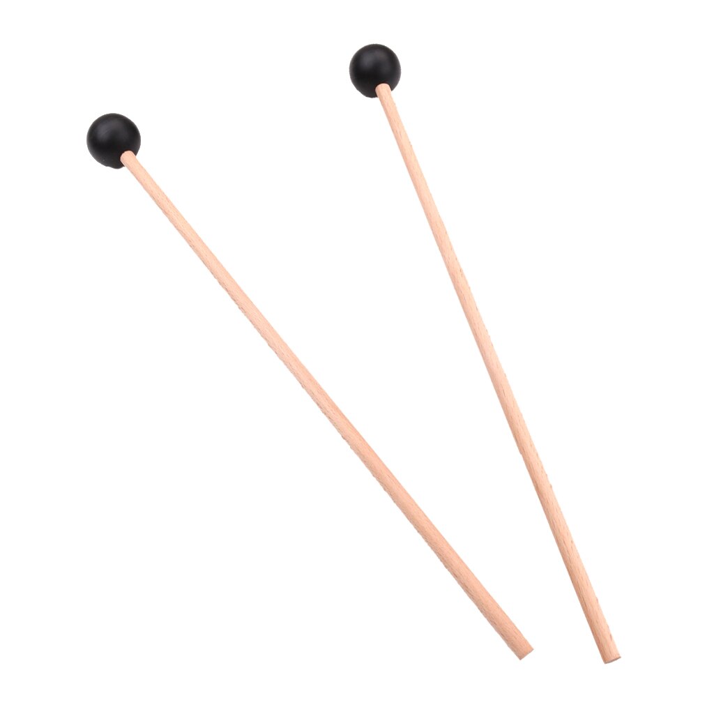Pack of 2 Maple Marimba Mallets Rubber Hammer 365mm for Adults Beginners Kids