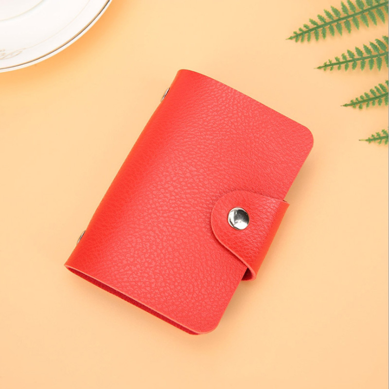 1 sztuk PU skóra miękka posiadacz karty kolor wielu posiadacz karty mężczyzna i kobieta pojemnik na kartę bankową proste podróży jednolity kolor mały prezent: Red A24