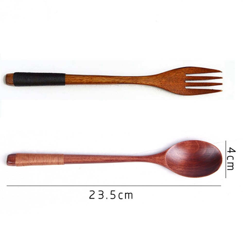 Baby Teaspoon Spoon Food Feeding Spoon Fork Utensils Long Handled Wooden Soup Spoon Children Tableware