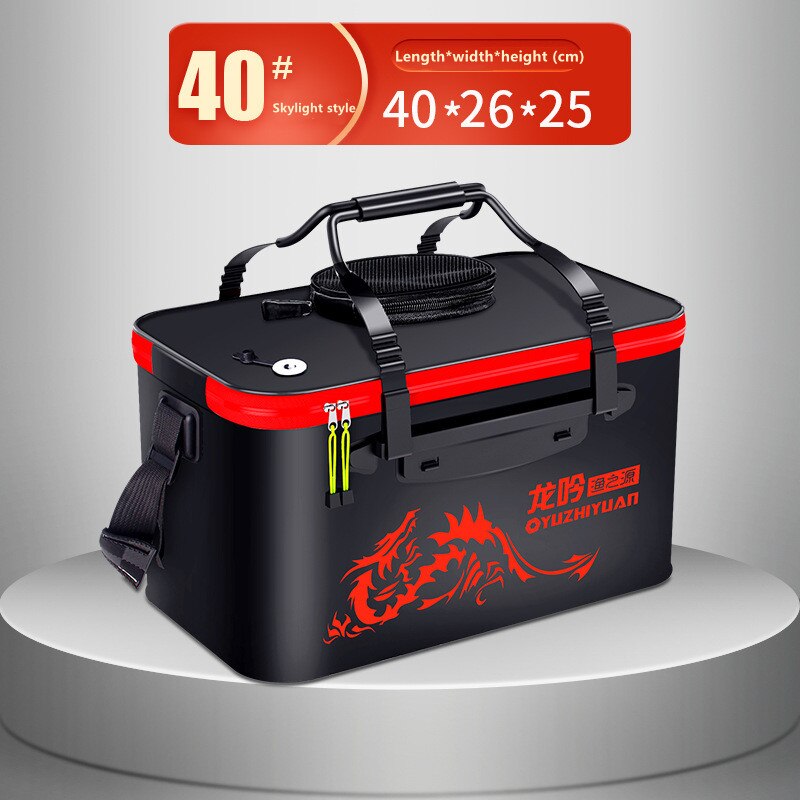Cubo plegable eva para pesca al aire libre, cubo para peces vivos, tanque de agua de pesca grueso: sunroof style40cm