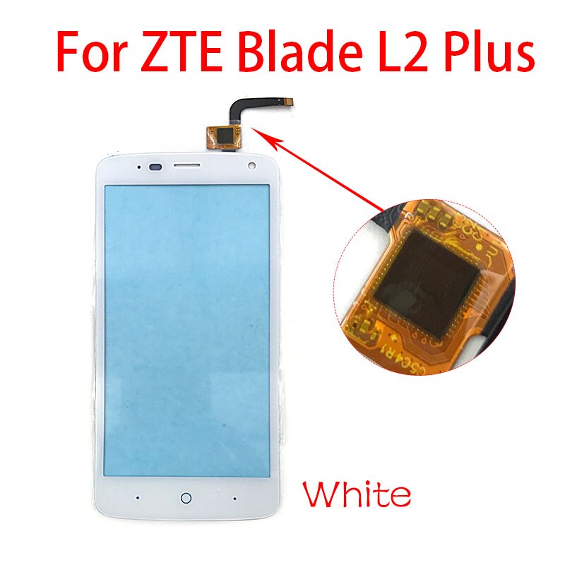 Panel de lente de vidrio exterior con Sensor de Digitalizador de pantalla táctil para ZTE Blade L2 L3 L4 L5 Plus: L2 Plus  White