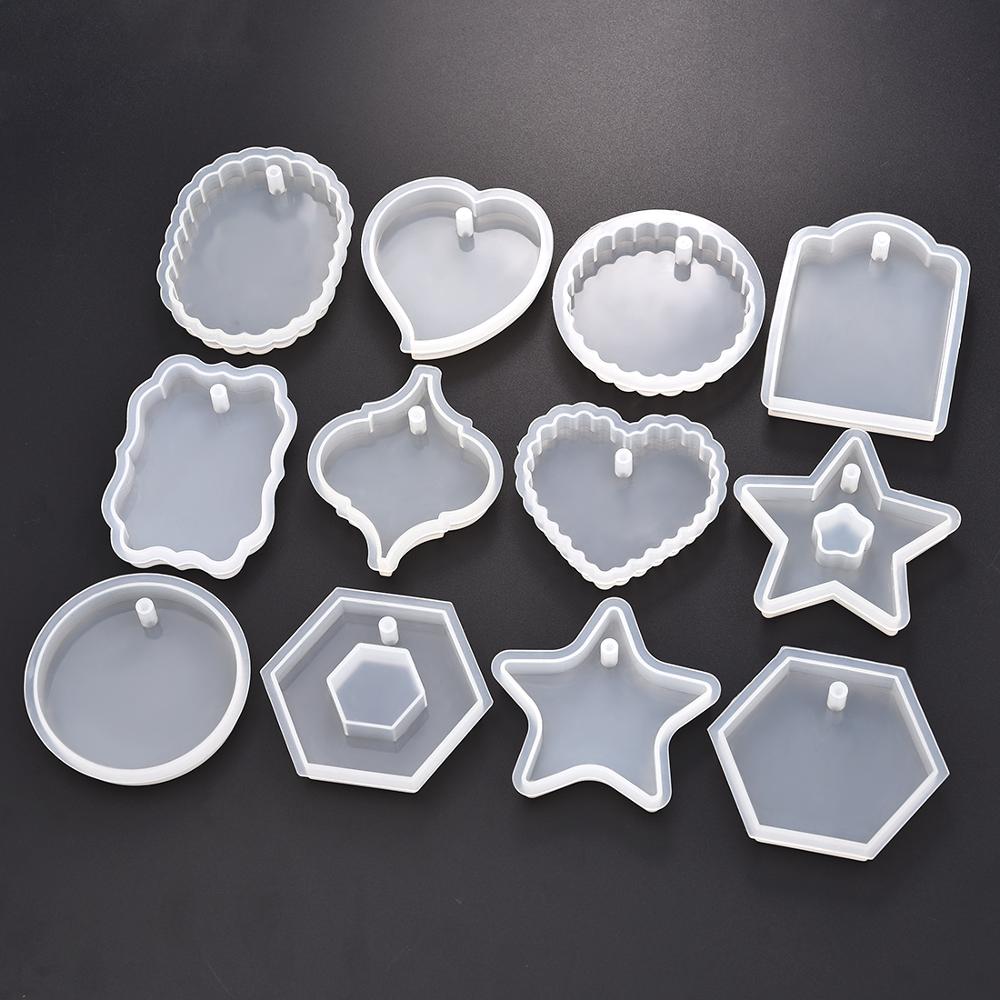 Resin Jewelry Silicone Molds Tools Set UV Epoxy Resin Moulds Jewelry Making DIY Pendant Heart Alphabet Shaped Molds Jewelry Kits: s09