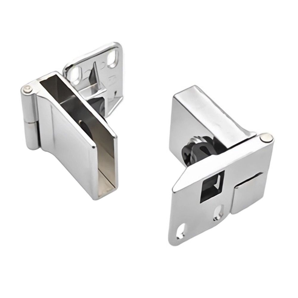 Zinc Alloy Glass Door Hinge Self-closing Side Mounted Frameless Clamp Furniture Accessories No Drilling Cabinet Door Hinge: Transparent