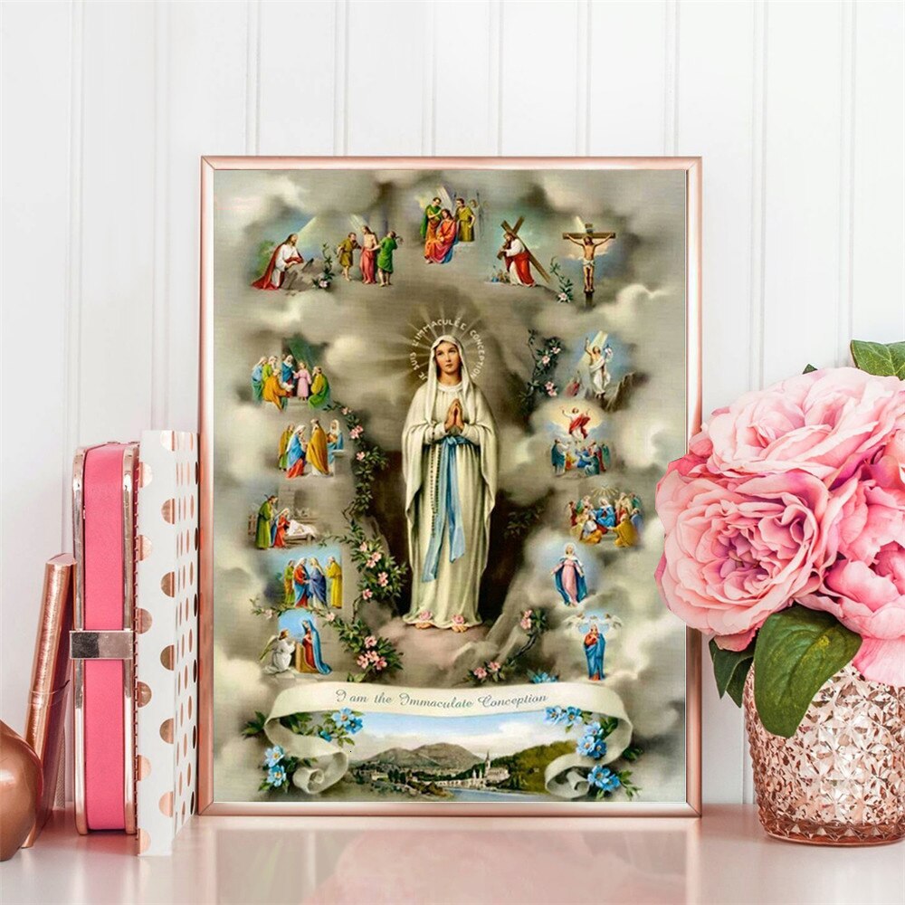 HUACAN 5D DIY Diamond Painting Religious Full Square Home Decoration Diamond Embroidery Icons