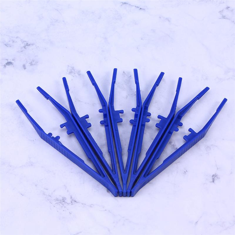 10 stk 10.5cm plast pinsett perler engangs liten tang for diy håndverk smykker gjør verktøy tilfeldig farge