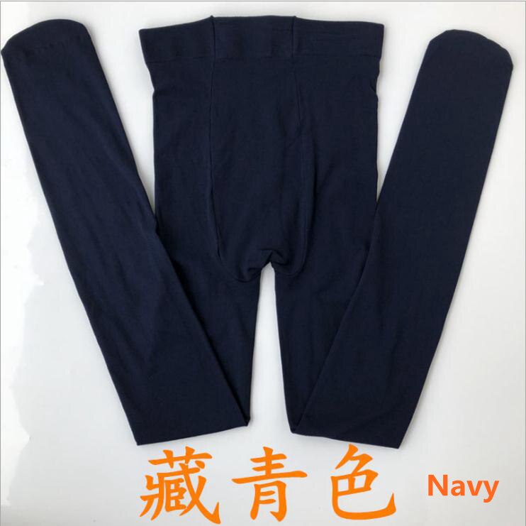 women 80D Velvet Multi colored girls stockings,anti-hook footless tights stocking dance Pantyhose female winter: Navy Blue