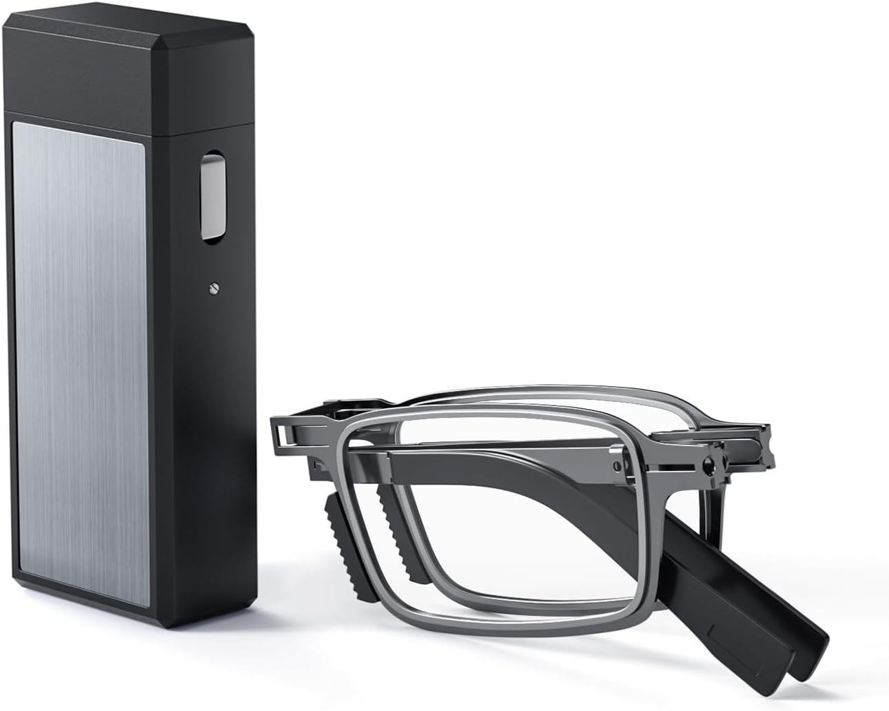 Duurzame ultradunne en lichtgewicht opvouwbare leesbril voor heren en dames, blauw licht blokkerende compacte opvouwbare computerlezers,: GRIJS / +250