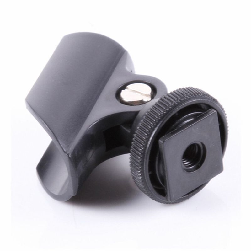 Suporte para microfone, clipe de plástico de 19mm com sapata para câmera dslr n0hc