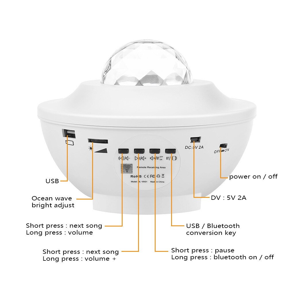 Home Led Lightful Night Sky Projector Lamp Oceaan Golf Ster Licht Kamer Romantische Decor Verlichting Party Disco Dj Ktv # Bc★