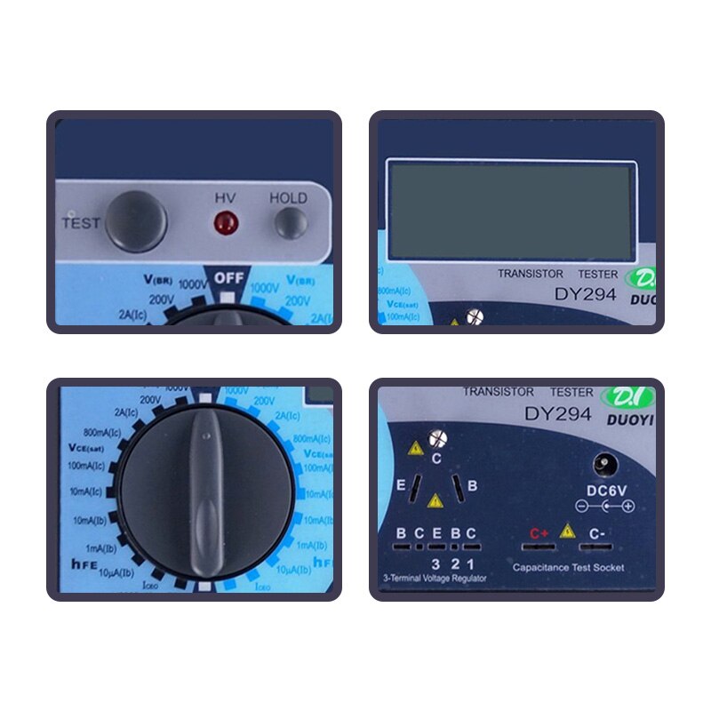 Duoyi  dy294 multifunktions digital transistor analysator testare halvledardiod triode omvänd ac likspänning kapacitans fet