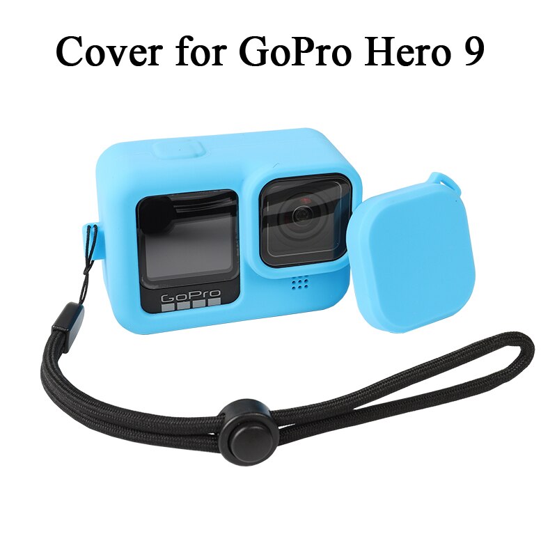 Beschermende Gevallen Voor Gopro Hero 9 Zwart, siliconen Rubber Case Protector Cover + Lanyard + Lens Cap Voor Go Pro 9 Camra Accessoires