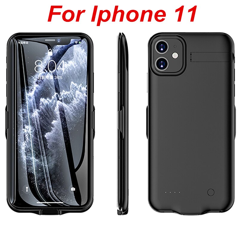 10000 mah til iphone 11 11 pro 11 pro max batterideksel ekstern lader powerbank: Ip 11 svarte