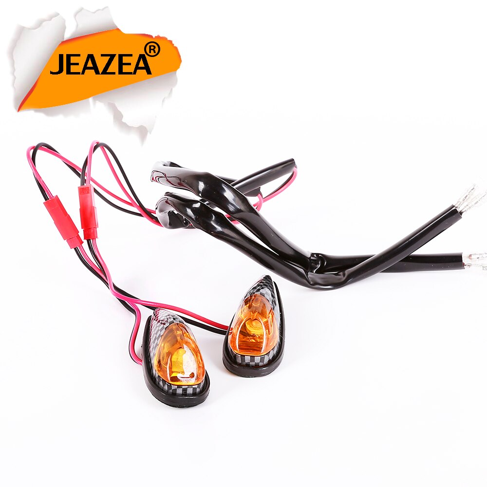 Jeazea 2 stk 12v motorcykel led lys blinklys fleksibel strip motor universal lampe til atv yamaha