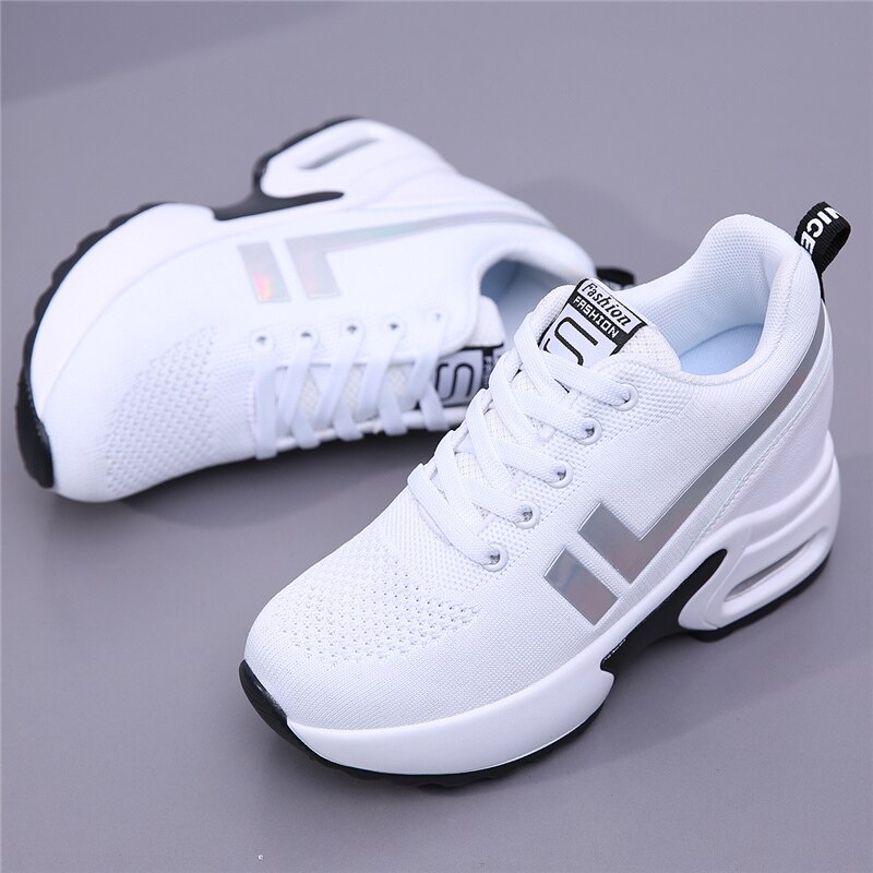 Salg sneakers kvinder sko kvinde blonder åndbare dame sko behagelig afslappet tennis kvinde platform wedge sko