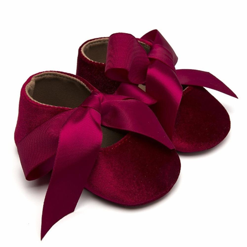 baby born shoes For Girl Silk Bow Knot Summer Princess Shoes Infant Soft Sole First Walkers Toddler Shoes baby schoen #10F: Red / 11