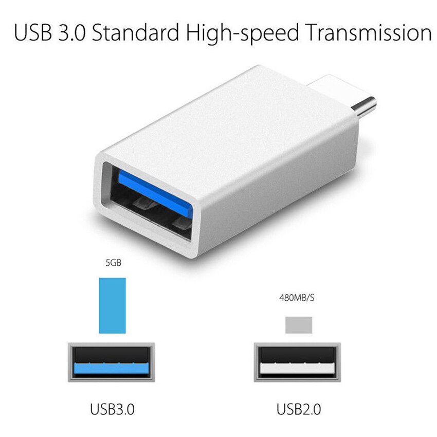 Adaptador tipo C a USB-A 3,0 hembra, convertidor OTG USB C 3,1 para Mac Nexus 5X 6P, Macbook, Samsung, Huawei Mate 20, conector P20