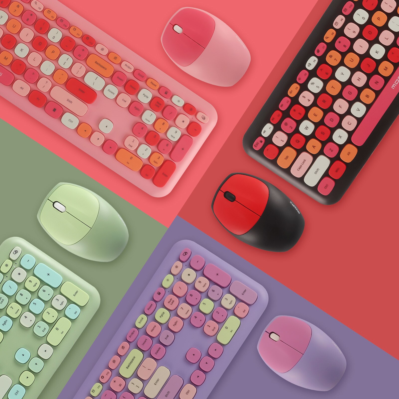 2.4G Wireless Keyboard and Mouse 110 Key Colorful Keyboard Mouse Combo Gaming keyboard Mouse Set For Desktop PC Laptop