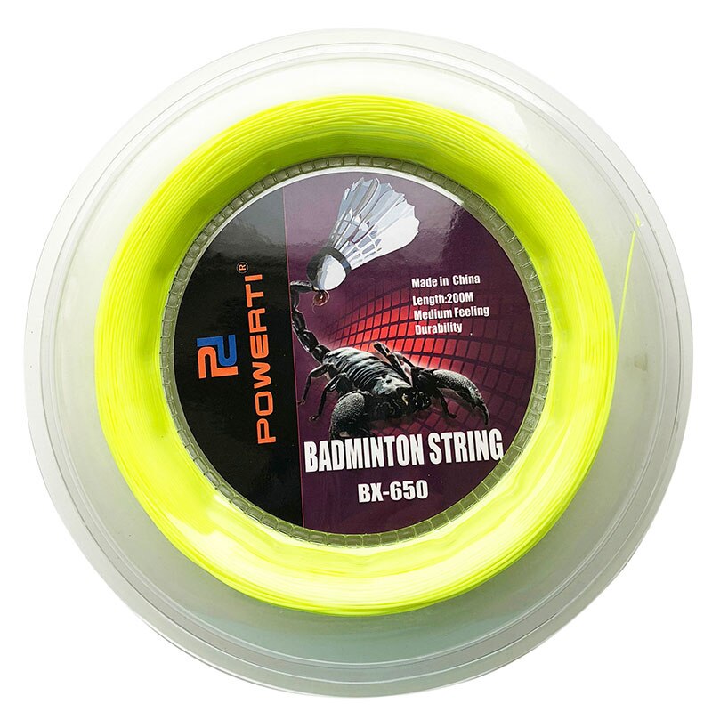 Corda per racchetta da Badminton da 2 pezzi 200M bobine da Badminton linea di allenamento per macchina da allenamento 0.72mm rete da Badminton: fluorescent yellow