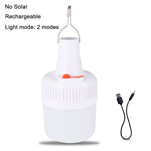 Portable LED Light Bulb Solar Remote control Rechargeable Emergency Light Bulb Hook Night Light Outdoor Camping Fishing