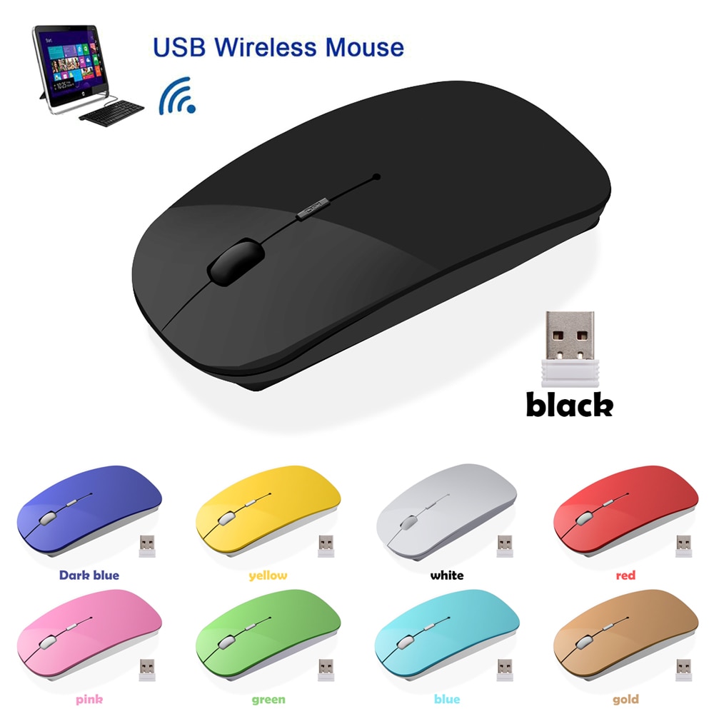1 pc bærbare 2.4g trådløse mus ultratynne usb optiske mus stille knapp for pc bærbar macbook desktop air pro