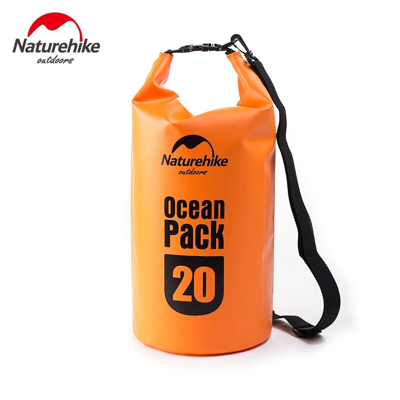 Naturehike river trekking tasker vandtæt taske udendørs tørpose sæk opbevaringstaske til rafting sejlsport kajak kano: Orange 20l