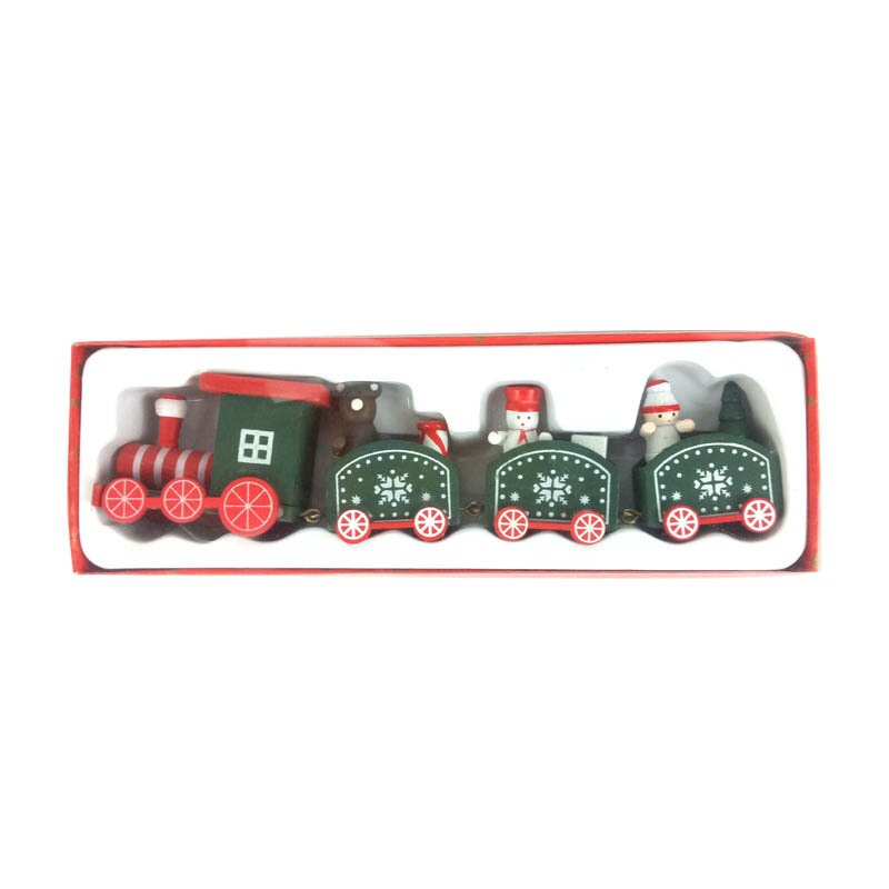 Decorazioni natalizie Montessori treno in legno bambini scuola materna regali per il giorno di natale decorazione per finestre giocattoli artigianali in legno: B Green 4pcs