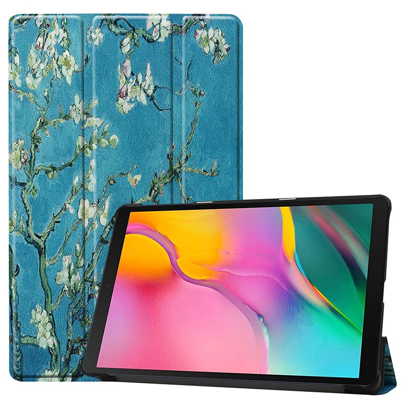 For Samsung Galaxy Tab A 10.1 inch Case Ultra Slim Leather Magnetic Stand Cover For Samsung Tab SM-T510 SM-T515 Funda Capa: Apricot flower