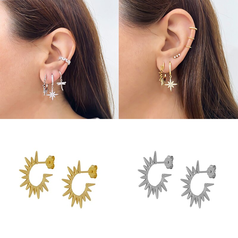 Mini pendientes pequeños de plata fina para mujer, 2 uds., 925, pendientes tipo botón de plata fina, joyería fina, pendientes para chica, de cumpleaños y boda