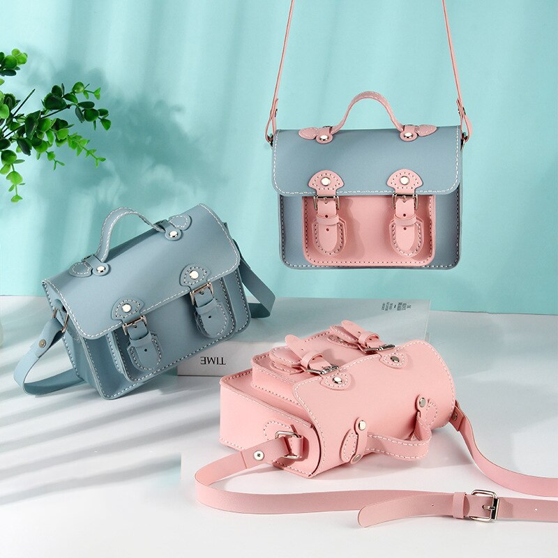 Vintage bolso Cambridge haciendo materiales de bricolaje auto-suministros de cuero bolso hecho a mano mujer bolsa manualidades para coser Accesorios