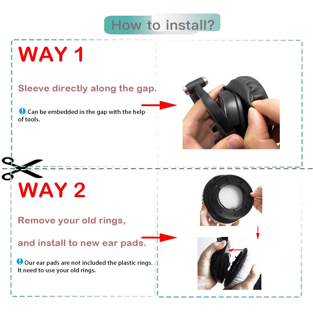 Whiyo 1 Pair of Replacement Ear Pads for Ausdom M05 M06 M04 M04S M08 Headphones Cushion Cover Earpads Earmuff