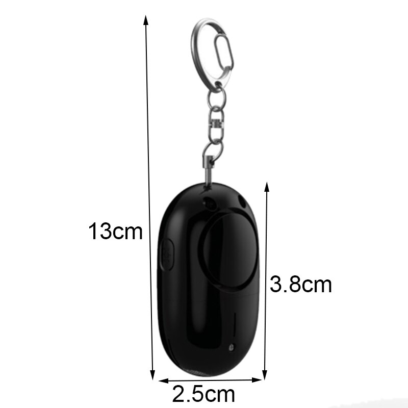 Alarmes personnelles de sécurité 120DB, alarme personnelle porte-clés avec sirène de lampe de poche