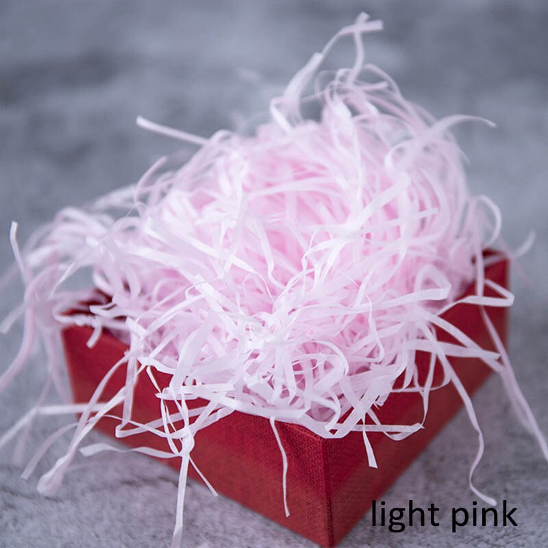 1 Bag Packaging Crinkle Cut Paper Shred 20g Colorful Shredded Paper Wedding Party Accessories Raffia Box Filler: light pink