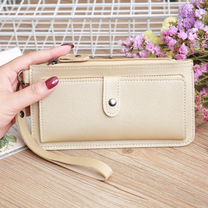 Kellybelly Koreaanse Stijl Stijl Handtas Mobiele Telefoon Tas Grote Capaciteit Multifunctionele Portemonnee Portemonnee Broekzak: Gold Gray