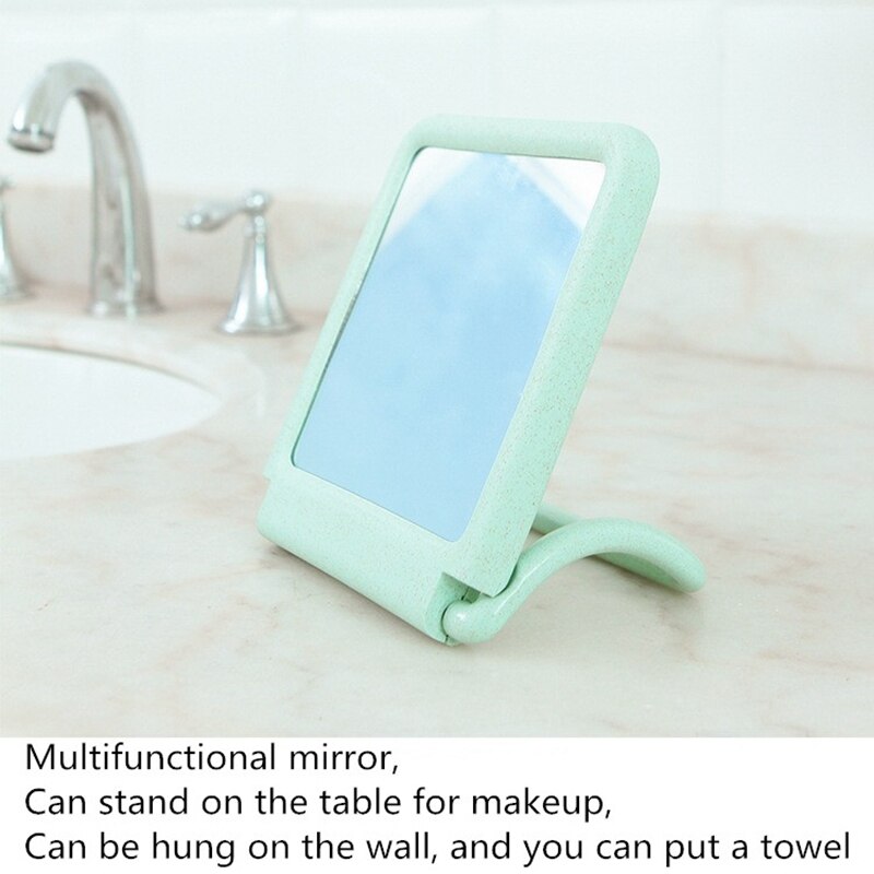 2Pcs Anti-Fog Wall-Mounted Shower Mirror Bathroom with Storage Hook Bracket Easy to Use