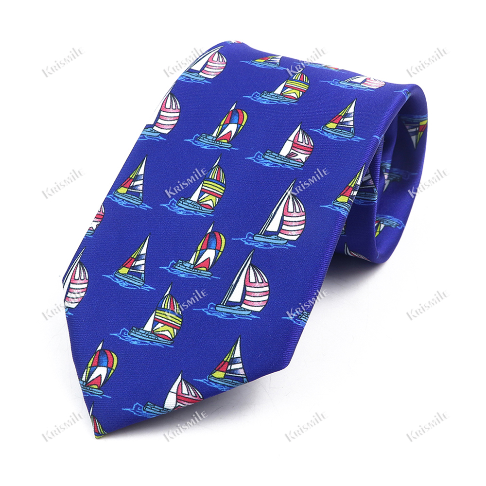 Nouveauté impression créative Imitation soie cravate décontracté hommes cravate dessin animé Animal mathématiques formule concepteur cravate de mariage cravate: royal blue