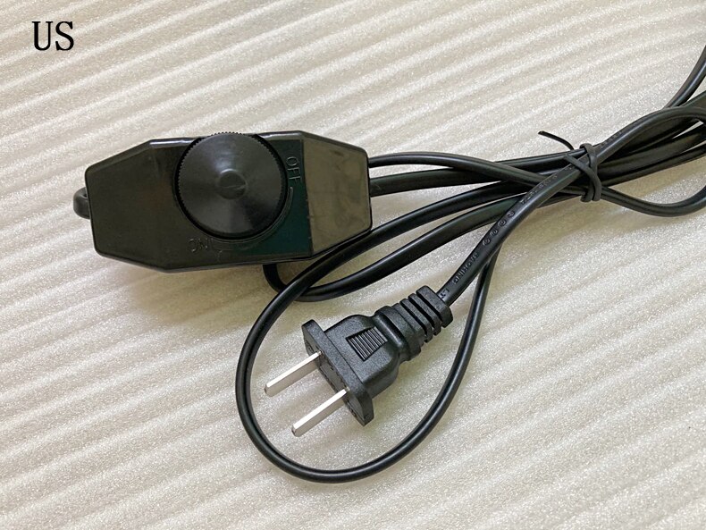 1.8M table lamp floor lamp switch dimmer wire, with cable US EU2 plug 110V/220v dimmable switch cable light controller: US black