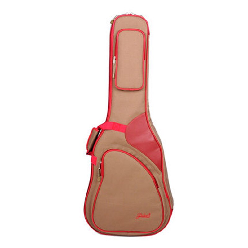 Sac pour guitare classique acoustique 41 pouces, sac à dos réglable sangle d&#39;épaule Portable épais rembourré noir: khaki