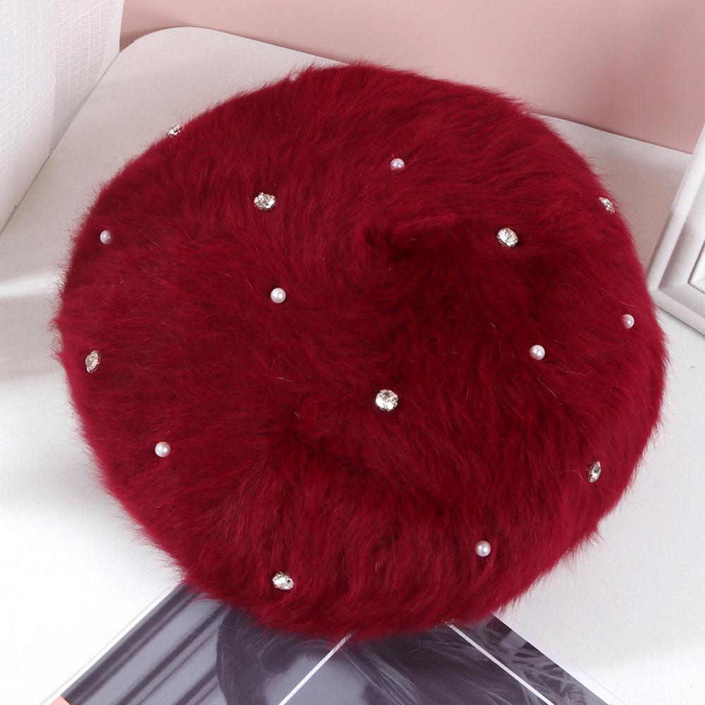 Béret femme automne et hiver filet rouge coréen dame citrouille bourgeon chapeau japonais décontracté britannique chaud étudiant chapeau