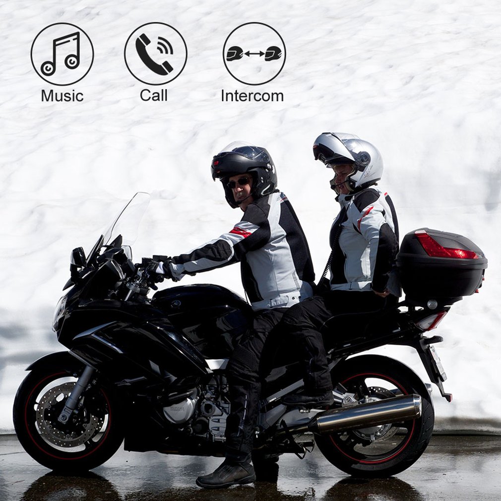 BT-S3 1000M Motorcycle BT Interphone Motorbike Helmet Wireless Intercom FM Headset Portable Mini Interphone