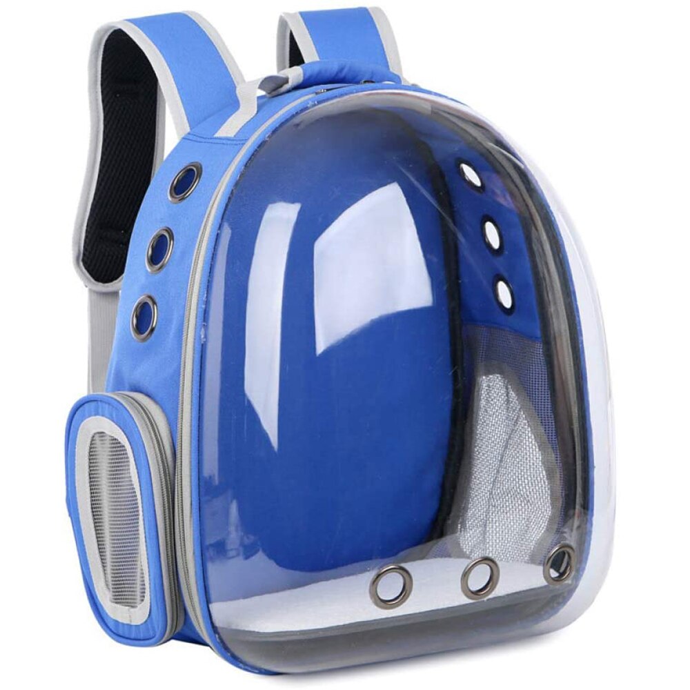 Haustier Hund Träger Tasche Tragbare Katzen Handtasche Faltbare Reise Haustier Tasche Welpen Transport Atmungs Haustier Rucksack Träger Kunststoff PVC: Blau