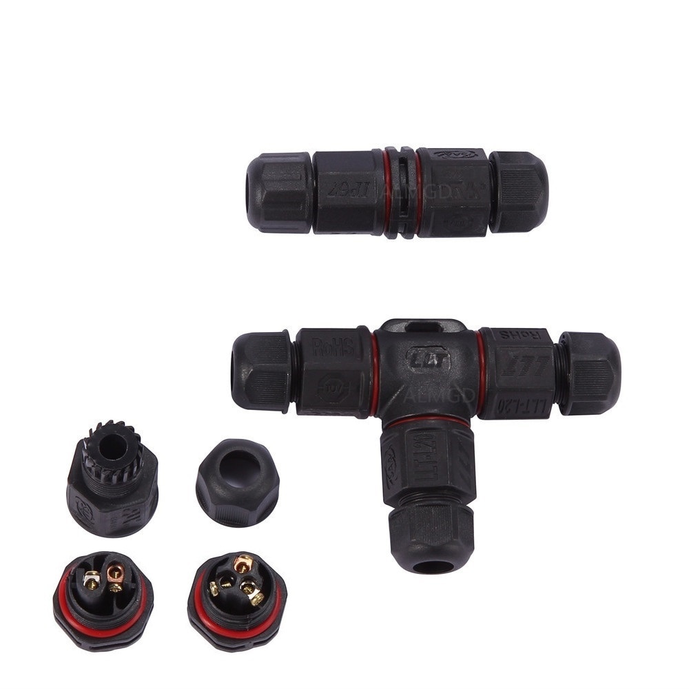 IP67 Waterdichte Kabel Connector Elektrische Terminal Draad Adapter Connector Schroef 2pin 3pin Voor 4/6/7.5/8 /10 Mm Draad Connectoren