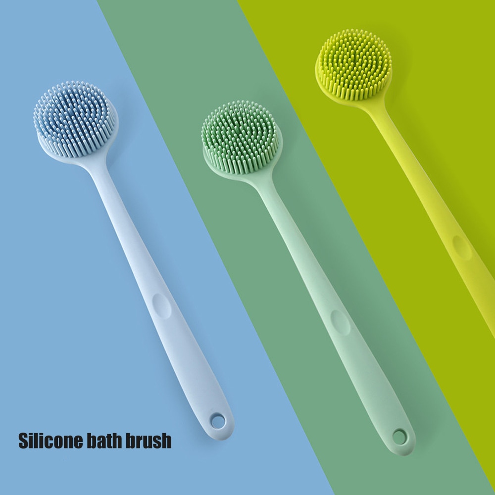 Multifunktionale Silikon Pinsel Körper Lange Griff Doppelseitige Schlecht Dusche Pinsel Zurück Massage Peeling Hauch Körper Peeling Pinsel
