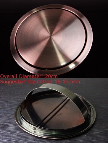 Stainless Steel Flush Recessed Built-in Balance Swing Flap Lid Cover Trash Bin Garbage Can Kitchen Counter Top: 20CM Red Bronze