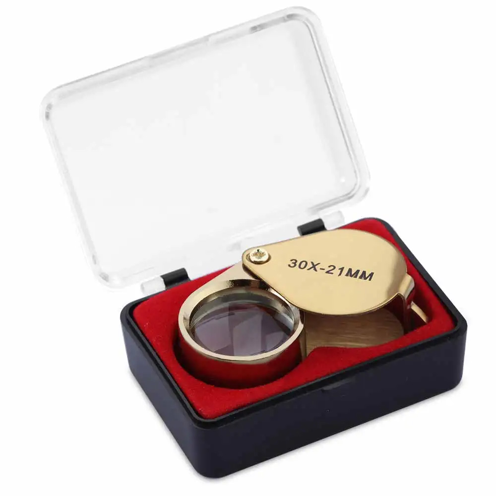 Lupa de joyería de diamante 10x-30x, herramienta de lupa de ojo, equipos de lupa, joyería de triplete: Blanco