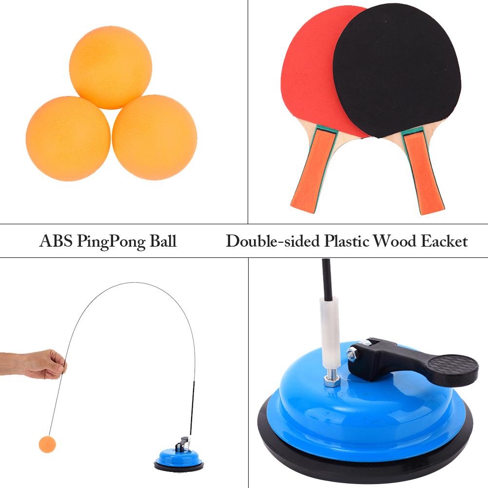 Portable Table Tennis Trainer Soft Rubber Wooden Material Training Ball Outdoor Parent-child Pitching Serve Machine Trainer