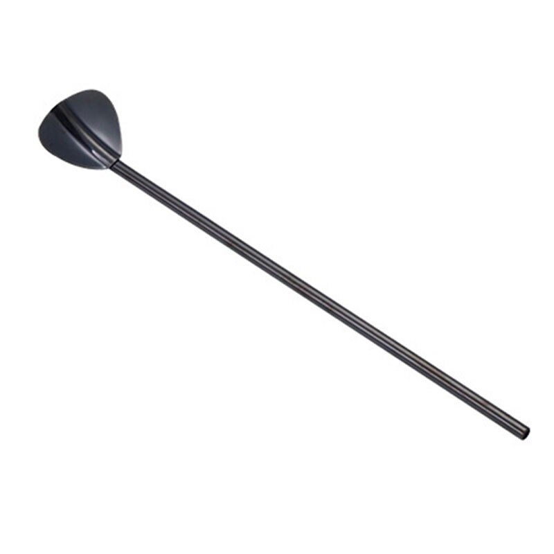 Cuillère à café en paille en acier inoxydable | Longue et créative pailles à boire écologiques offre des pailles en métal spéciales de: Black