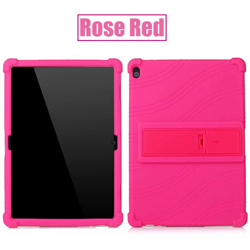 Étui souple en silicone pour Lenovo tab M10 TB-X605F onglet TB-X505L P10 TB-X705F TB-X705L 10.1 pouces tablette PC étui de protection + Film + stylo: Rose Red / Tab M10 TB-X605 X505