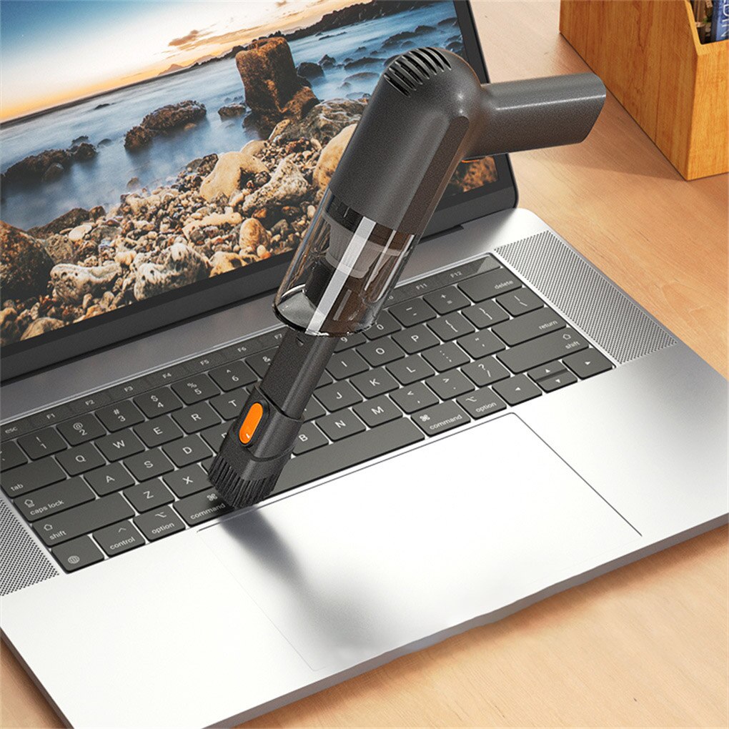 Car Interior Vacuum Cleaning Machine Portable Rechargeable Dust Collector Carpet Device Office Supplies Orange