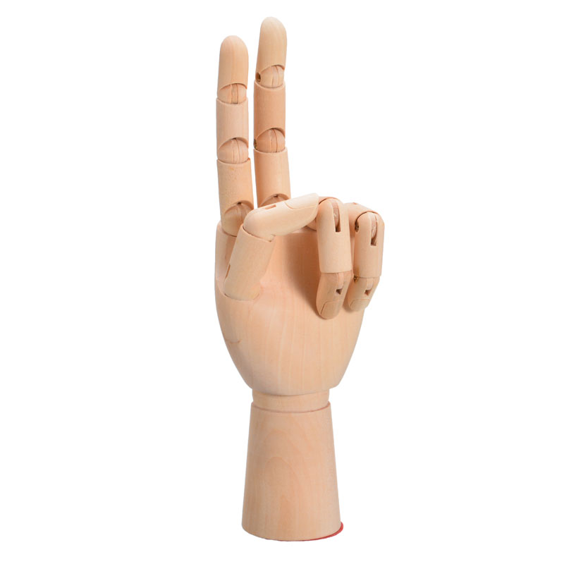 1pc 7 inch Wooden Hand Model Human Figure Artist Painting Model Mannequin Jointed Doll Flexible Drawing Manikin Wood Sculpture